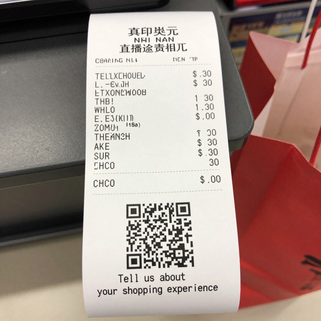 QR-Code auf einem Kassenbon