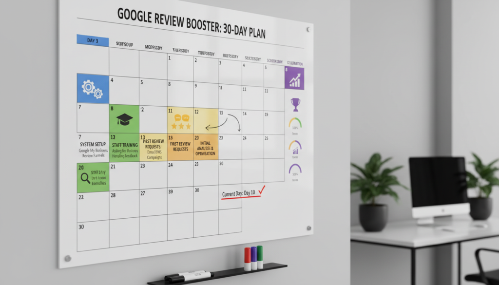 30-day Google Review implementation plan calendar