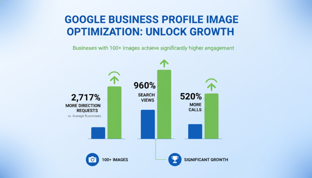 Chart showing businesses with optimized Google Business Profile images get more customer engagement