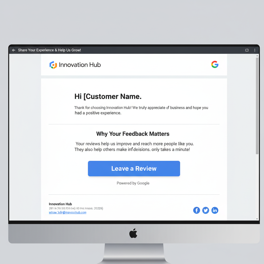 Email template requesting a Google Review with clear CTA button
