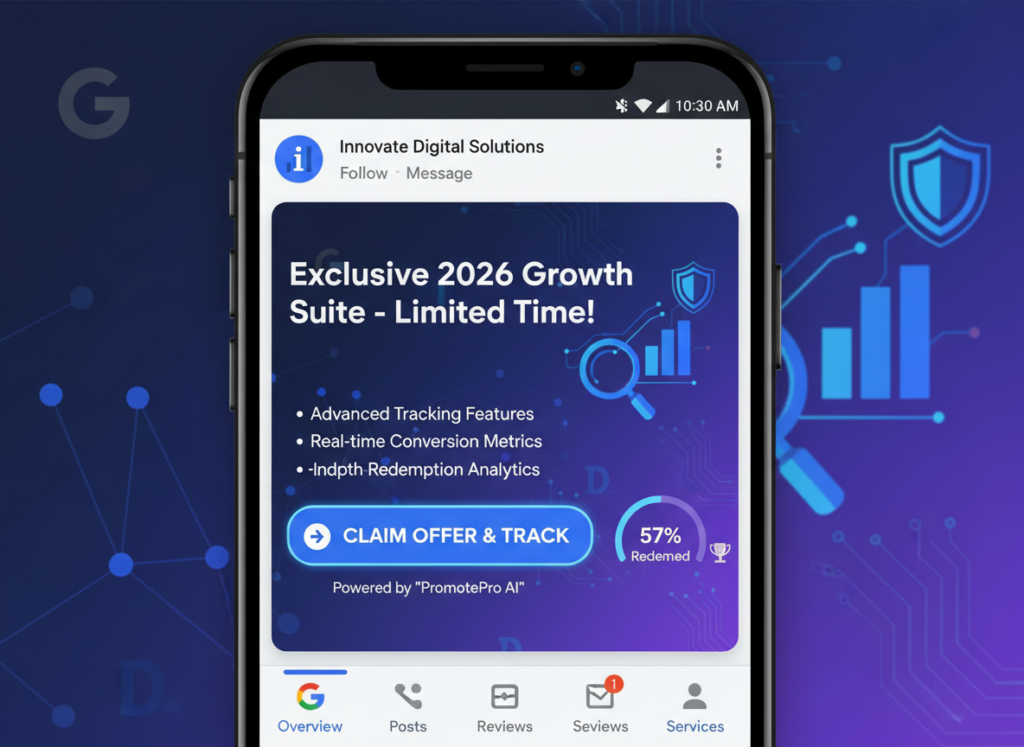 Example of an Offer Post in Google Business Profile showing discount promotion with tracking capabilities