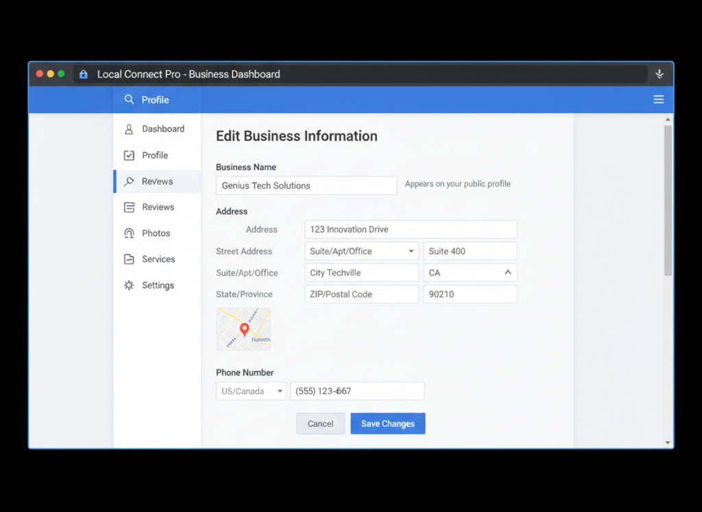 Google Business Profile editing interface