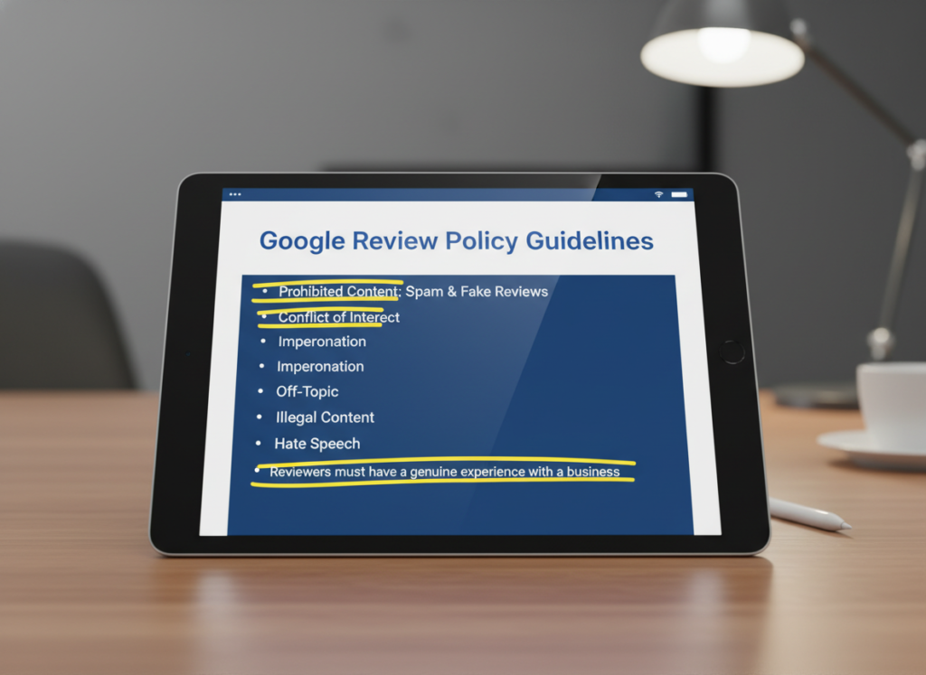 Google's review policy guidelines document