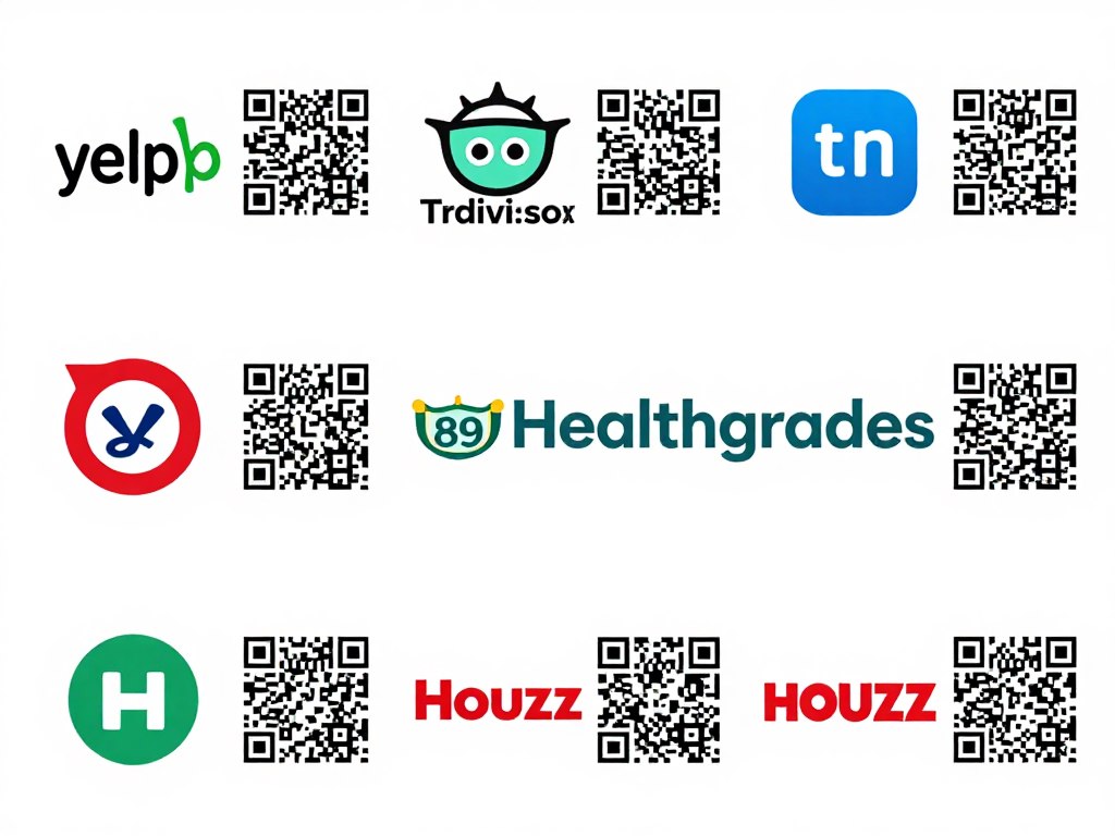 Industry-specific review platforms with corresponding QR codes