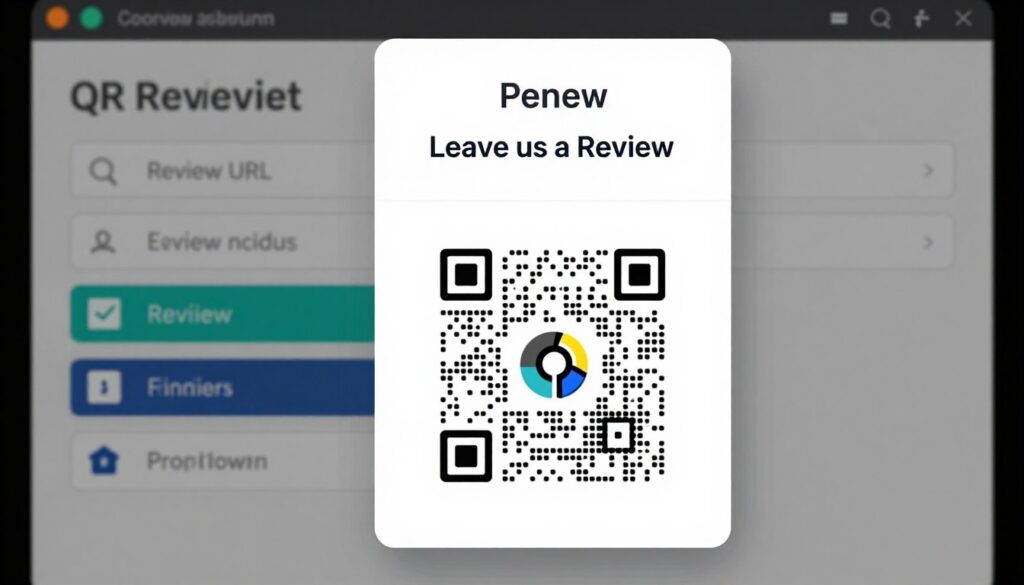 QR code generator interface showing review QR code creation process