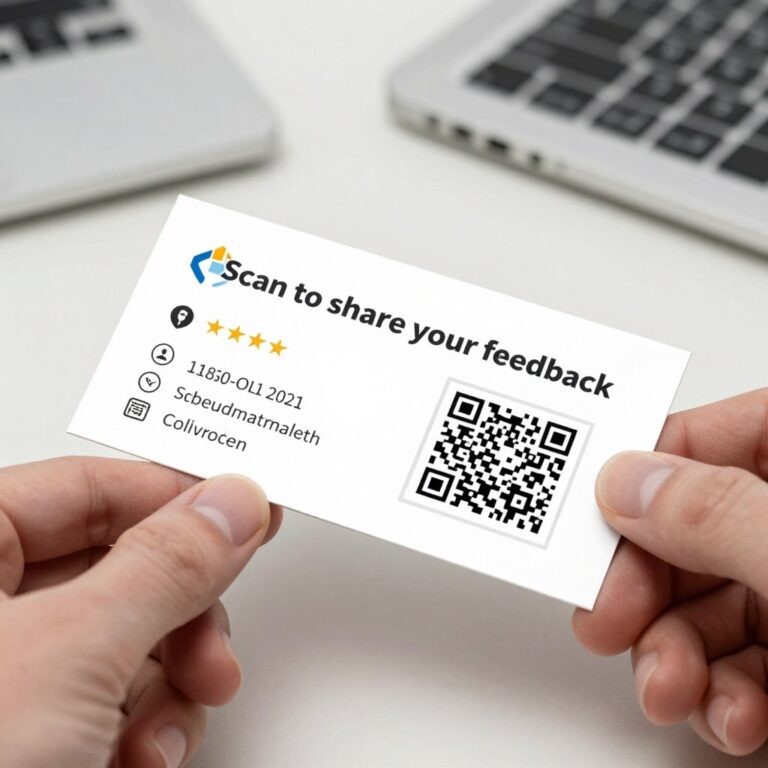 QR code on business card for collecting reviews