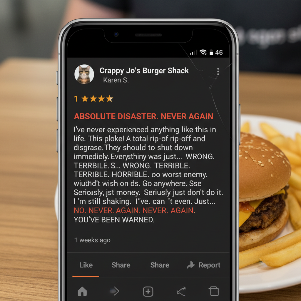 Review with extreme language and no details
