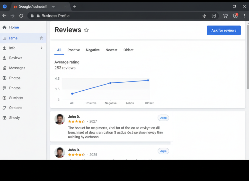 Step 2: Navigate to reviews section