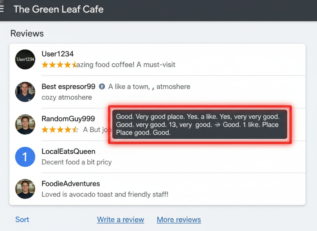 Step 3: Locate the fake review